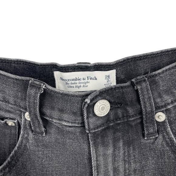 Abercrombie & Fitch The Ankle Straight Ultra High Rise Jean Distressed 26/2 - Picture 6 of 9